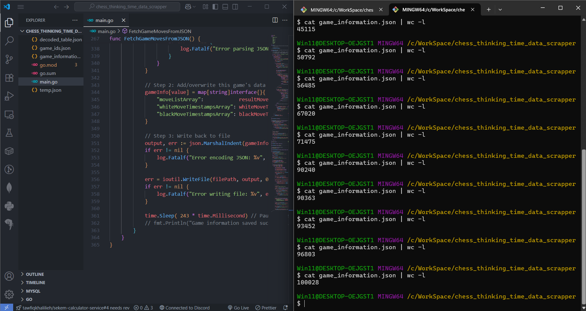 IDE Scraping first run